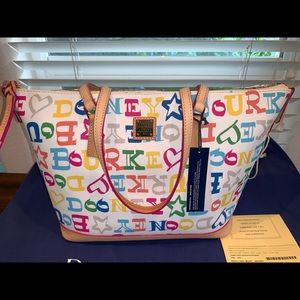 Dooney & Bourke Doodle tote w/ mult zipper